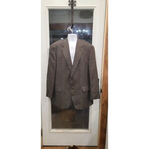 Vintage RALPH Ralph Lauren Sport Coat Men's Size 48R Houndstooth Brown Blue